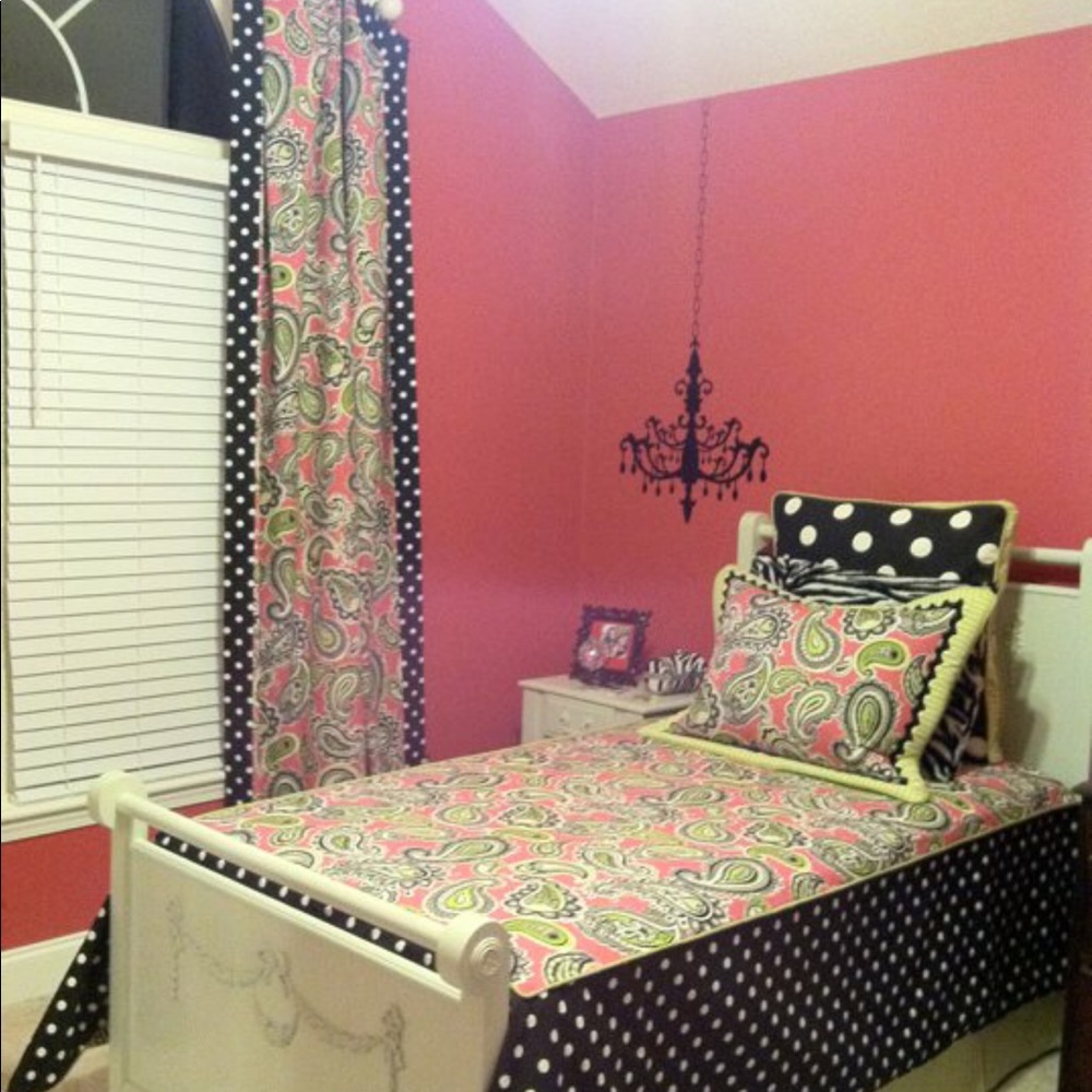 Custom comforter/ window treatments and decor